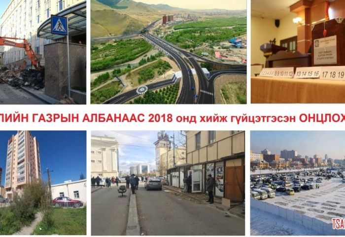 НИЙСЛЭЛИЙН ГАЗРЫН АЛБАНААС 2018 онд хийж гүйцэтгэсэн ОНЦЛОХ ажлуудаа танилцуулж байна