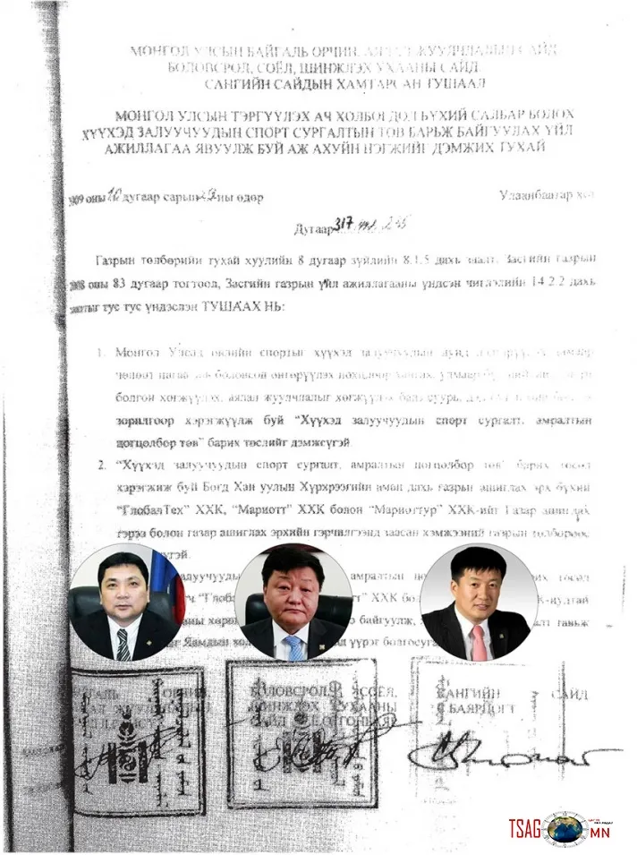 Тусгай хамгаалалттай газрыг төлбөргүй ашиглуулах тушаал гаргах эрх С.Баярцогт, Л.Гансүх, Ё.Отгонбаяр нарт байгаагүй