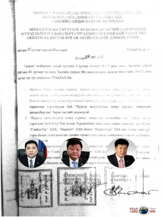Тусгай хамгаалалттай газрыг төлбөргүй ашиглуулах тушаал гаргах эрх С.Баярцогт, Л.Гансүх, Ё.Отгонбаяр нарт байгаагүй
