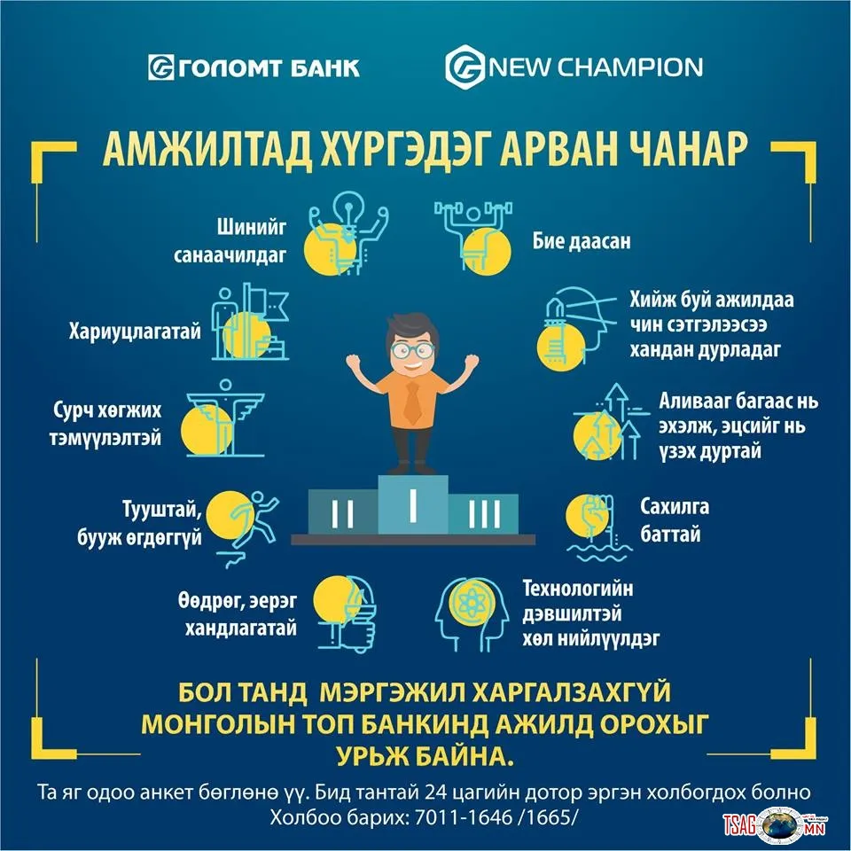 МОНГОЛЫН ТОП БАНКИНД АЖИЛД ОРОХЫГ УРЬЖ БАЙНА